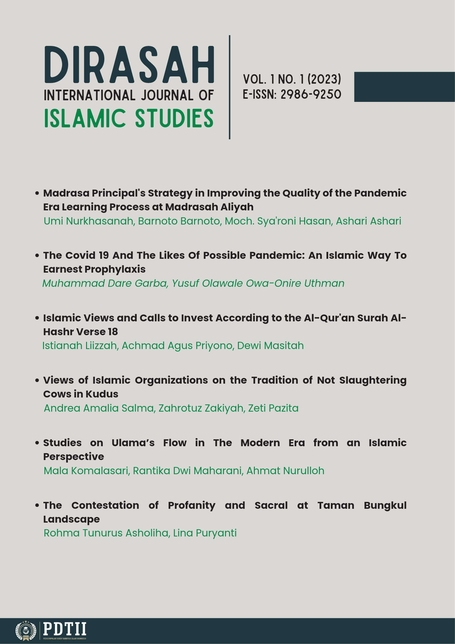					View Vol. 1 No. 2 (2023): Islamic Studies
				